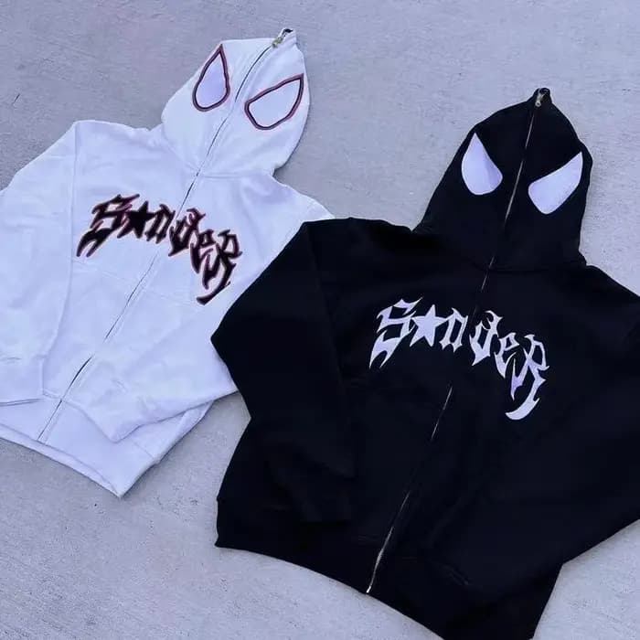 Sweat à capuche Spider avec fermeture éclair complète pour hommes et femmes