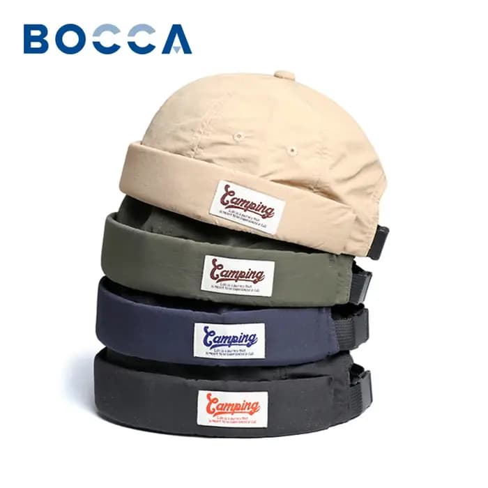 Bocca casquette Docker à séchage rapide sans visière lettre étiquette casquettes sans bords réglable coton Anti-UV bonnet chapeau unisexe chapeaux Hip Hop
