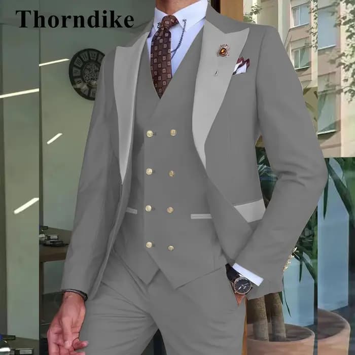 Gwenhwyfar 2024 hommes costumes couleur kaki revers à pointe (veste + gilet + pantalon) coupe ajusté