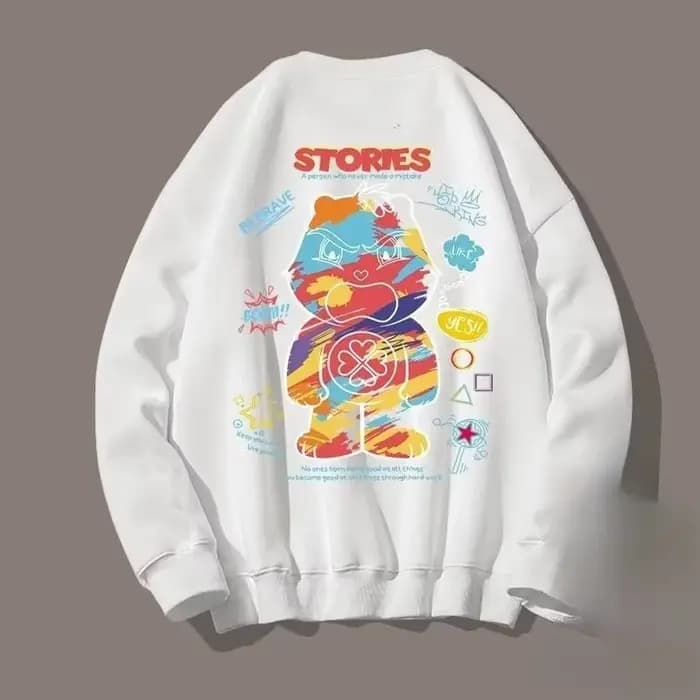 Sweat-shirt surdimensionné pour hommes, ample, Style américain, tendance, couleur Graffiti ours impr