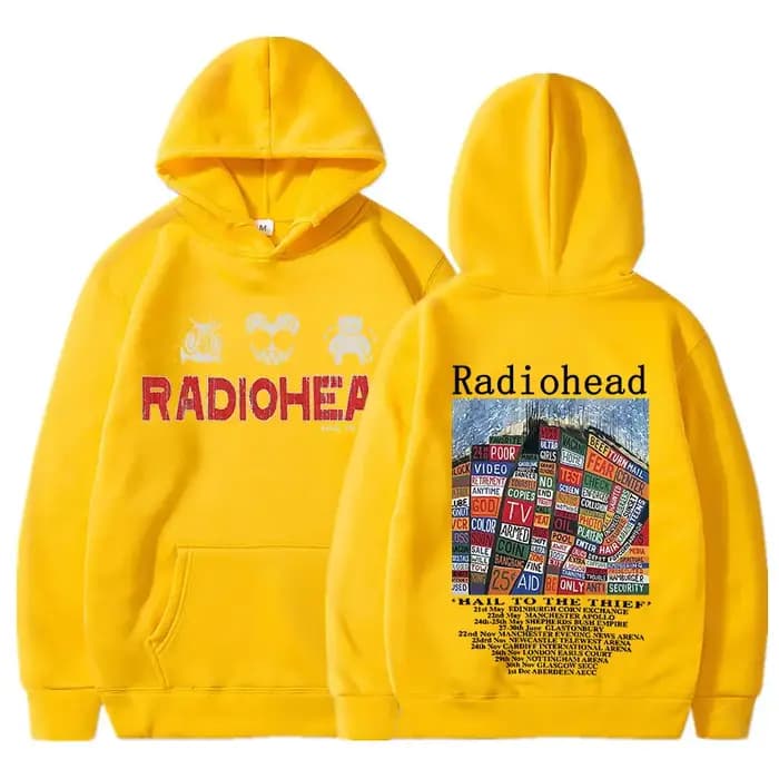 Radiohead-Sweat à capuche imprimé vintage pour hommes et femmes