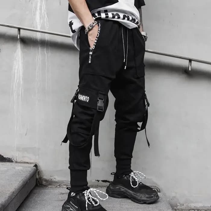 ARENS Hip Hop Joggers pantalon hommes Harajuku Streetwear rubans