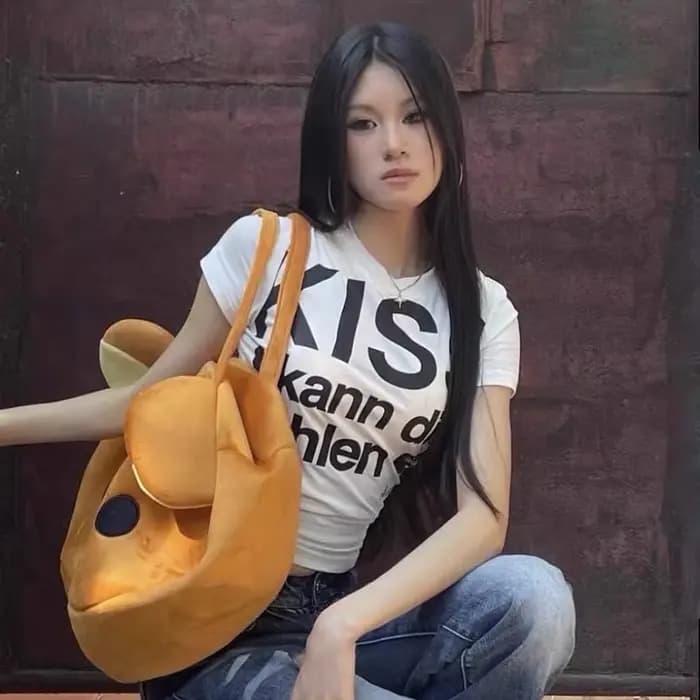 Karrram japonais Y2k lettre impression T-shirt Trashy 2000s Style haut court Vintage Harajuku manches courtes