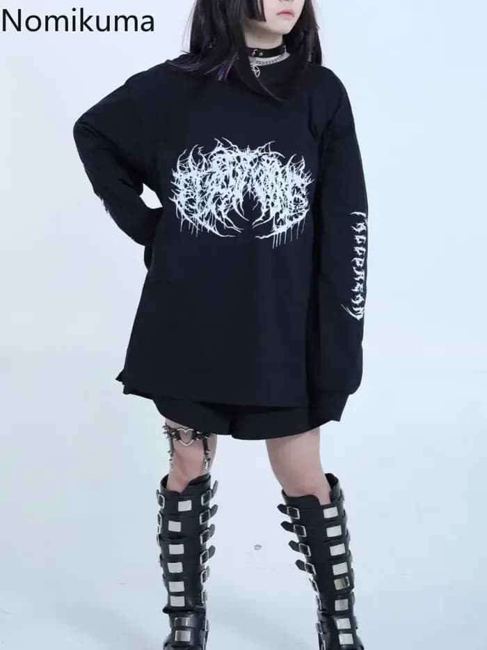 2025 Ropa Mujer Streetwear Hip-hop sweats à capuche femmes vêtements japonais Harajuku hauts col rond pulls