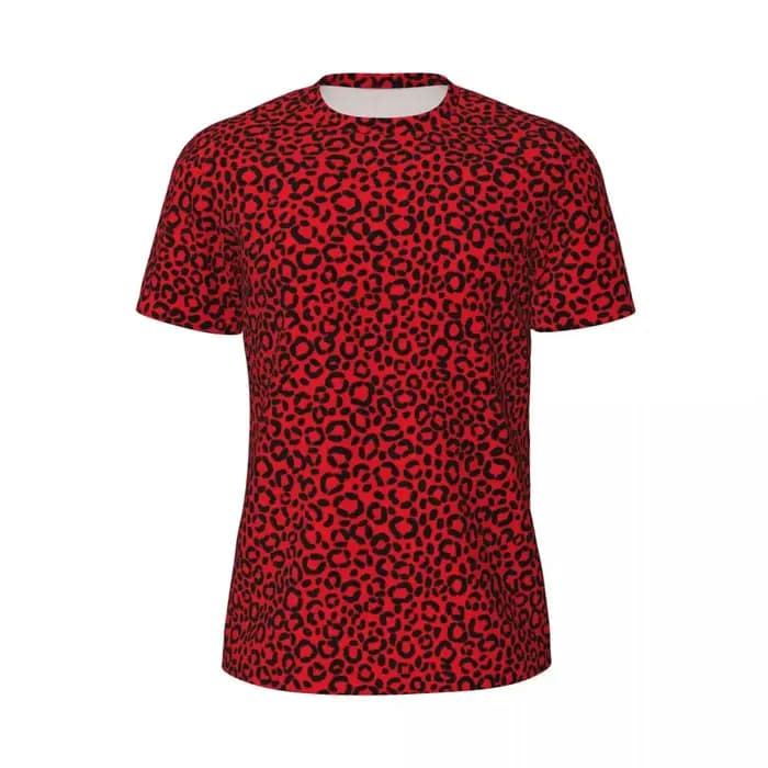 T-shirt imprimé animal léopard violet et or pour homme