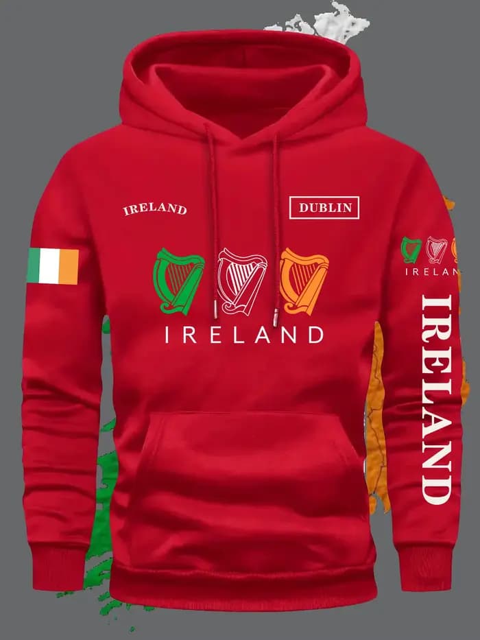 Sweat-shirt à capuche pour hommes et femmes, imprimé drapeau irlandais, best-seller, automne hiver,