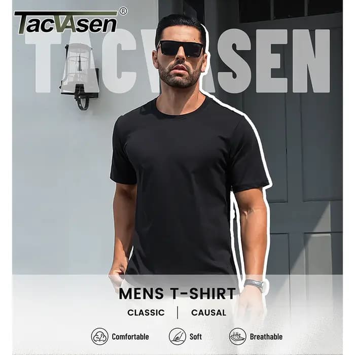 T-shirt à Manches Courtes et Col Ras du Cou en Coton pour Homme