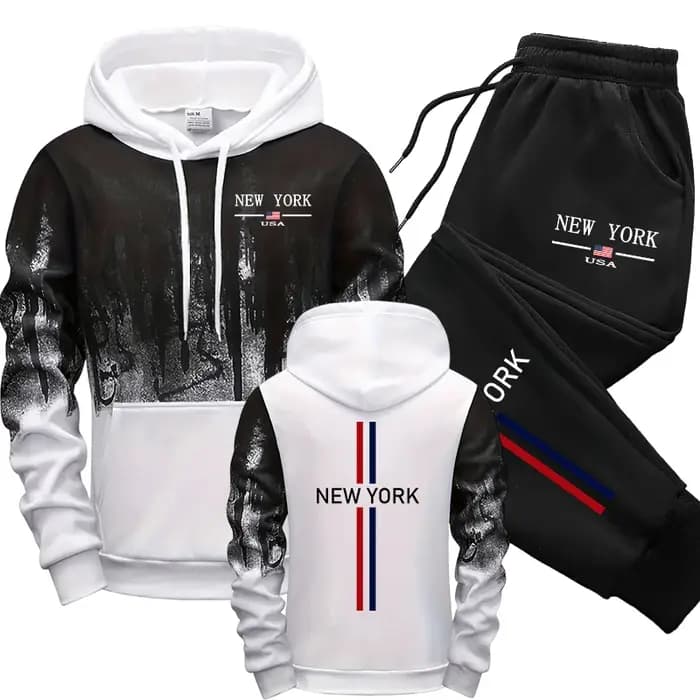 Ensemble homme sweat à capuche pantalons de survêtement automne hiver mode