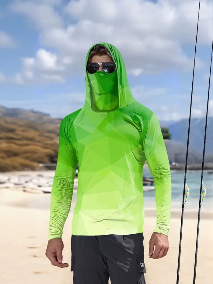 Sweat-shirt à capuche pour homme, manches longues, protection solaire, pour la pêche, la chasse, le