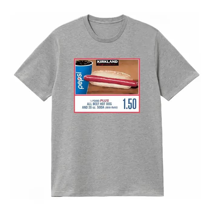 T-shirt Meme Costco Hotdog avec design Hot Dog tout bœuf de plus de 1