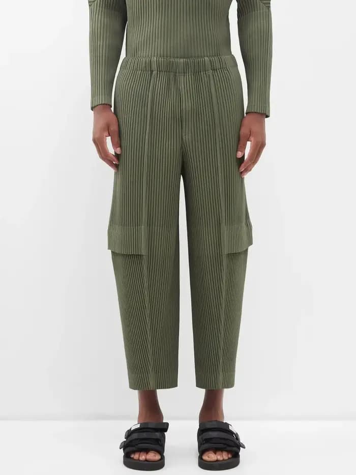 Ata Yake-Pantalon Cargo Plissé pour Homme, Pantalon Droit, Salopette adt, Baggy, Noir, Mode Décontra