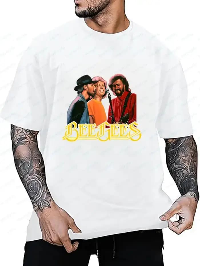 Bee Gees - T-shirt surdimensionné à motif universel pour hommes et femmes