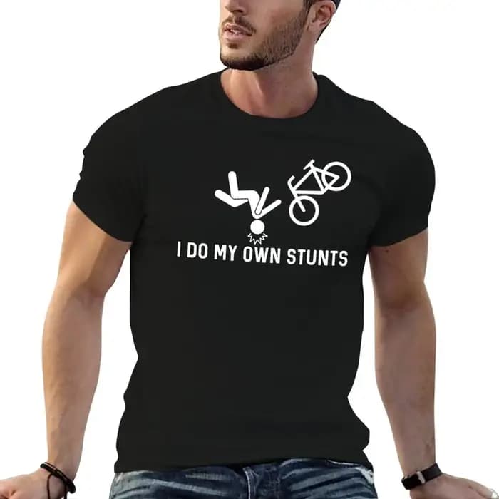 T-Shirt I Do My Own Stunts pour homme, t-shirts graphiques pour homme, T-Shirt en coton doux