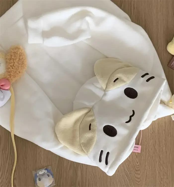 Masyumaro moelleux Fuwa Nyanko chat sweat à capuche zippé polaire vêtements d'extérieur hauts Anime mignon Kawaii hiver