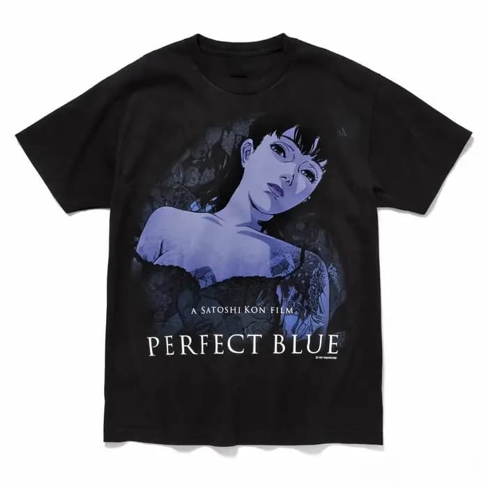 T-shirt Anime Perfect Blue Vintage Lavé Esthétique Y2K Rétro Graphique Unisexe Coupe Oversize Col Ro