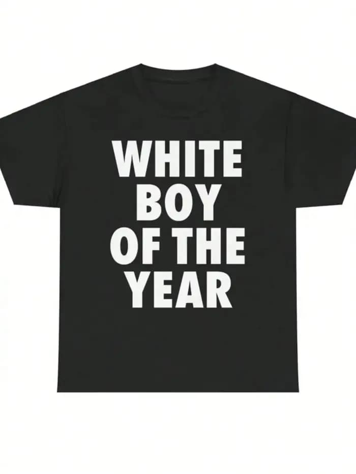 T-shirts WHITE BOY OF THE YEAR – Style Rétro Décontracté Streetwear Vintage