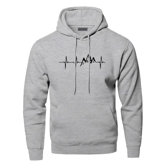 Montagne battement de coeur sweat à capuche hommes son rayon diagramme