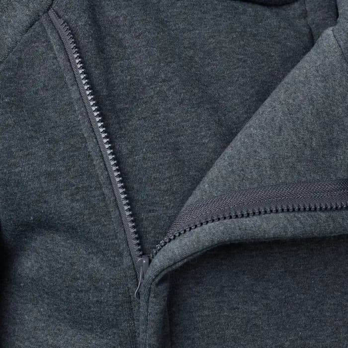 Haut à capuche de couleur unie pour hommes, manches longues, fermeture éclair latérale, automne et h