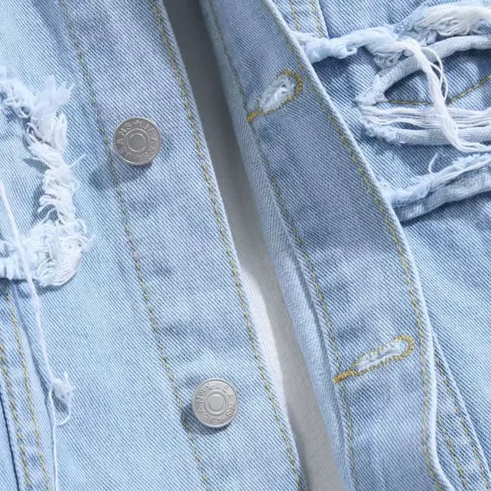 Veste en jean déchirée pour hommes