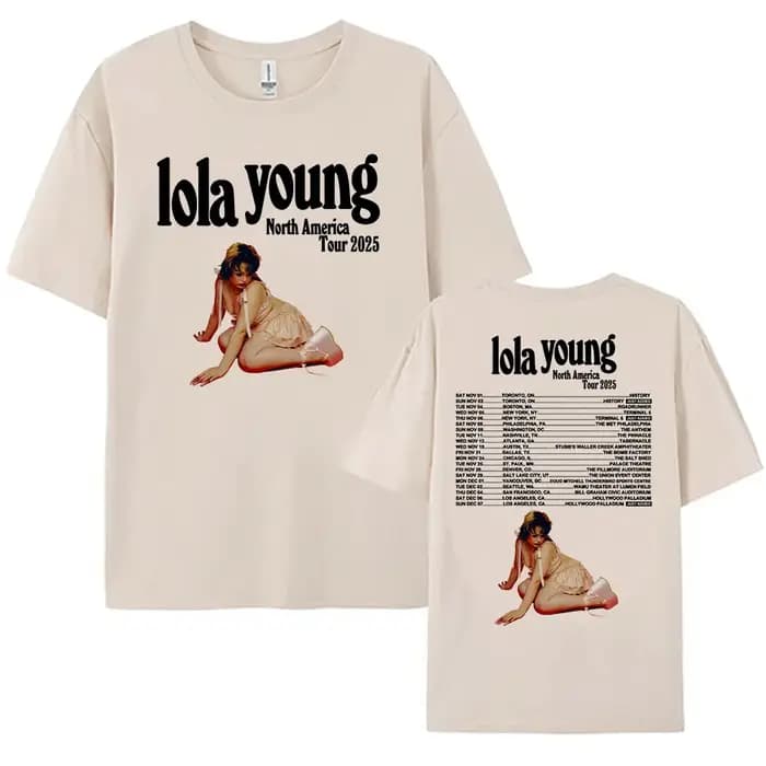 Lola jeune amérique du nord Tour 2025 T-shirt une chose impression graphique t-shirts coton été ample homme