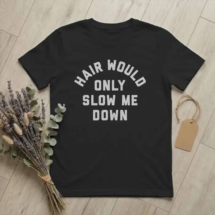 T-shirt humoristique pour hommes, col rond, en coton, à manches courtes, avec motif « Humor Hair Wou