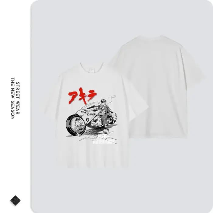 Bandai Anime Akira T-Shirt surdimensionné Vintage lavé Kaneda T-Shirts Manga Streetwear Hip Hop Tetsuo manches courtes 100% coton