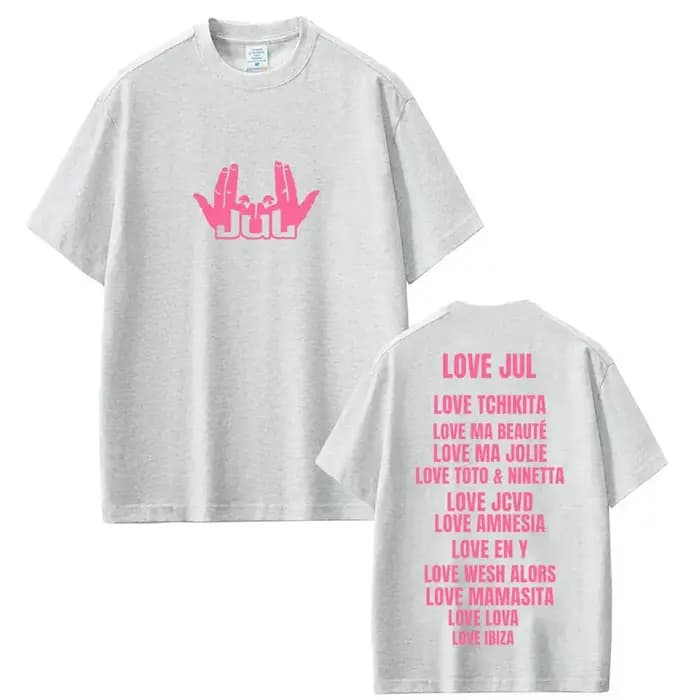 Rappeur Jul Love Jul T-shirt graphique classique hommes femmes mode Hip Hop manches courtes coton surdimensionné