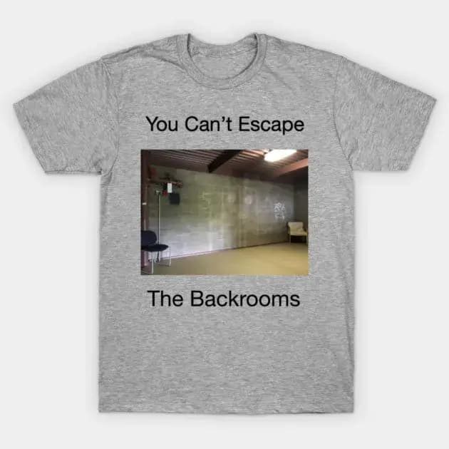 T-shirt Noclip Out of Reality Backrooms « No Exit » – Tee-shirt graphique Meme d'horreur en coton à manches courtes – Hauts décontractés pour les fans