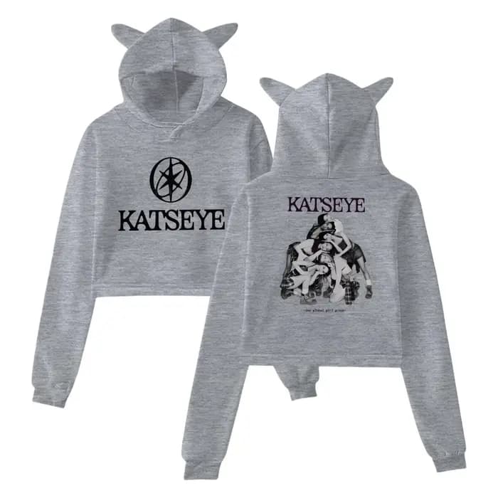 Katseye Tour 2025 Merch sweat à capuche pour filles chat oreille culture pull vêtements décontractés