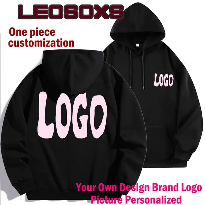 Sweat-shirt à capuche noir personnalisé avec logo DIY
