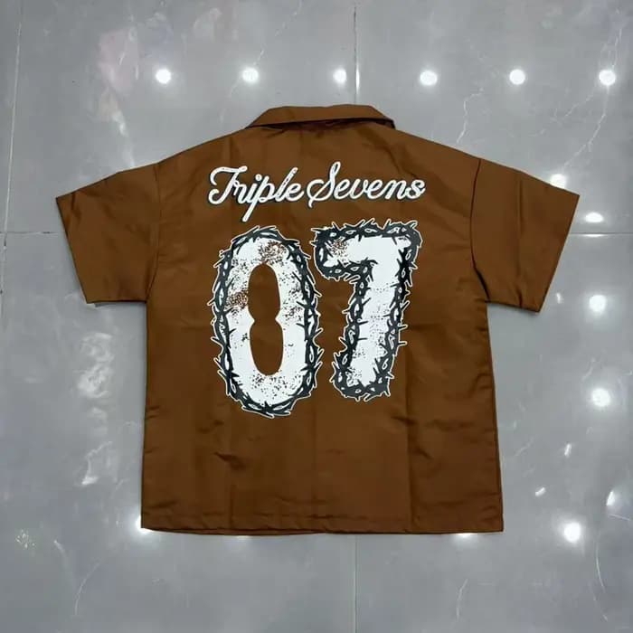 T-shirt Vert Triple Sevens avec empiècement noir