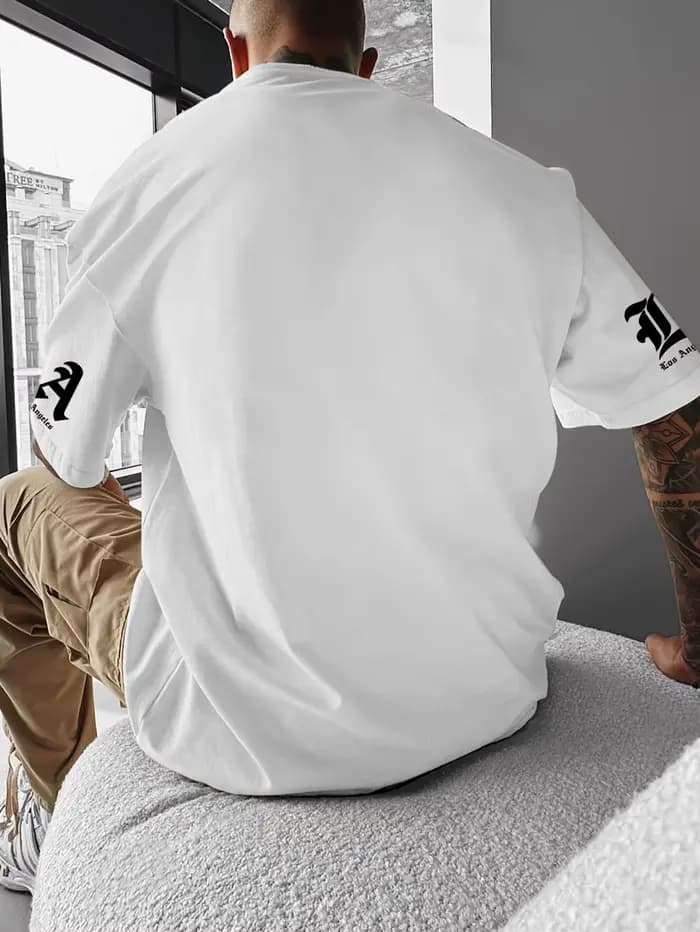 T-shirt à imprimé graphique Los Angeles LA pour homme