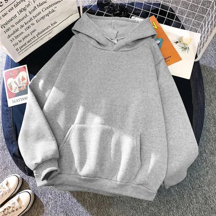 Sweat à capuche tendance minimaliste uni