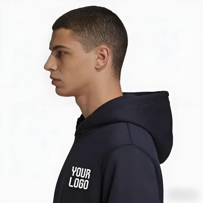 Hoodie uni avec poche | Modèle de texte personnalisable | Adapté aux hommes et aux femmes