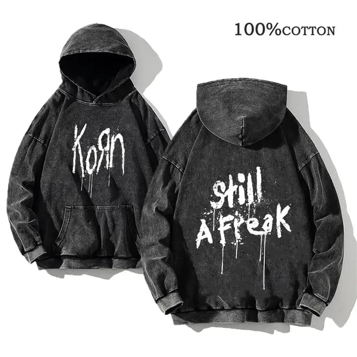 Korn Rock Band World Tour sweats à capuche Vintage lavé hommes