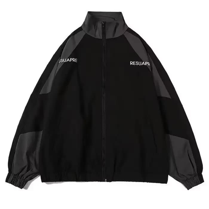 Hip Hop varsité veste hommes haute rue Patchwork couleur noir coupe-vent manteaux femmes printemps a