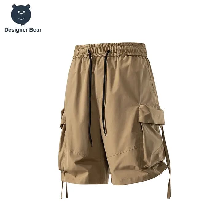 Short Cargo Homme Style Américain Nouvelle Collection Été 2026 Grande Poche Streetwear Décontracté Sportif Noir Jeunesse