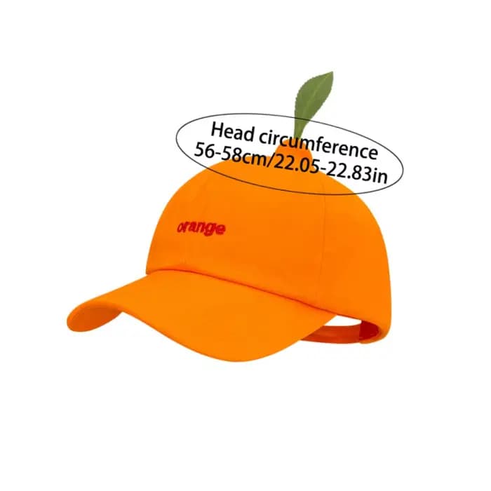Casquette de baseball décontractée en coton orange