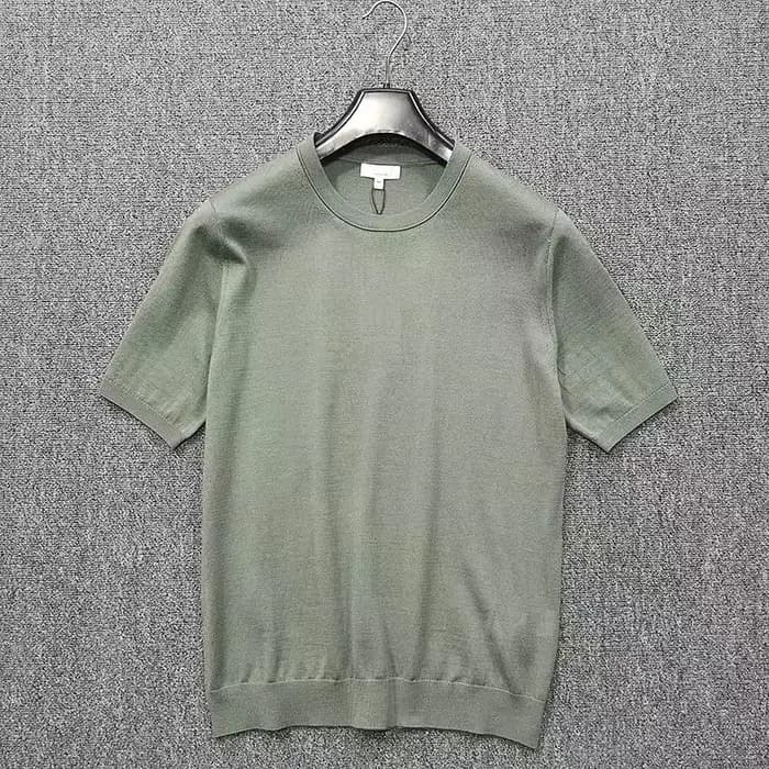 T-shirt à manches courtes et col rond pour hommes, 100% laine mérinos, haut ultra fin, t-shirts en t