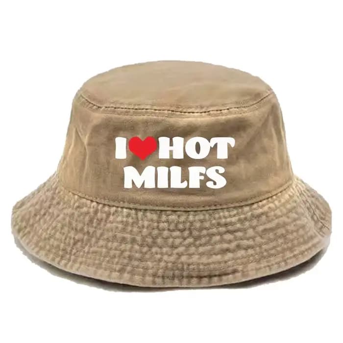 I Hot Love Milfs-Chapeau rétro délavé pour hommes