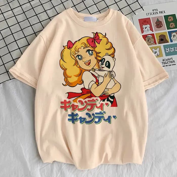 Candy Candy t-shirt fille Vintage kawaii à la mode graphique esthétique top t-shirts 2000s Pop Culture rétro esthétique Grunge Pastel