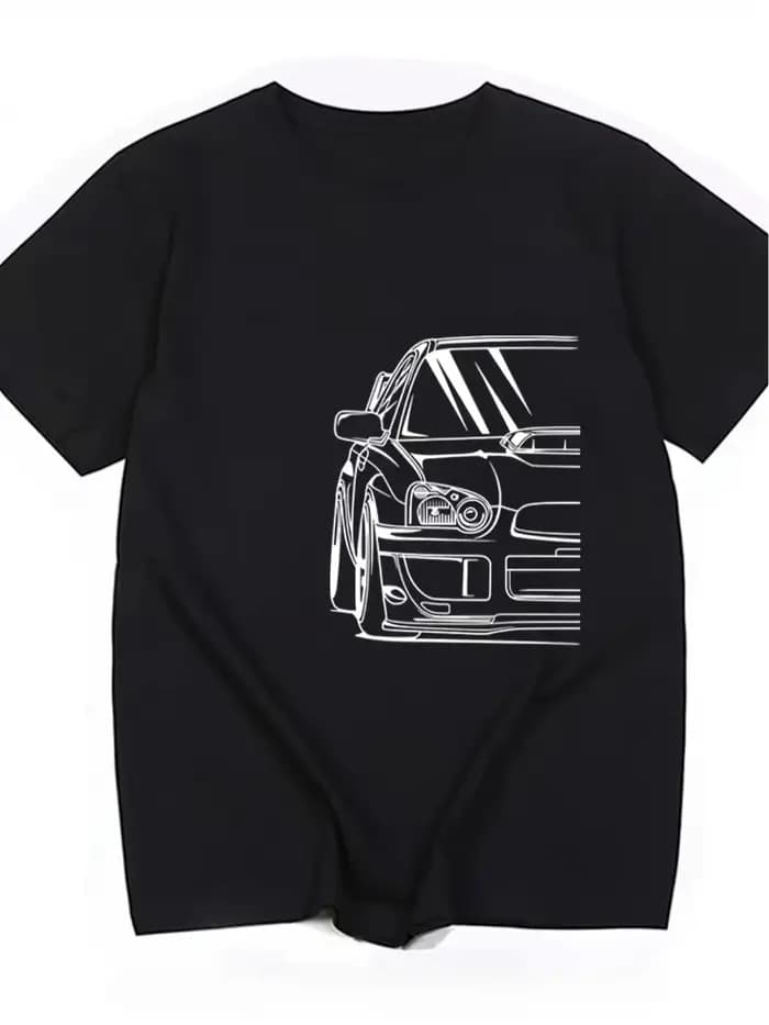 T-shirt graphique pour hommes avec un design de voiture japonaise JDM Tuner