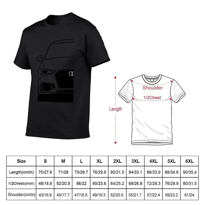 T-Shirt RS3 8V pour homme, vêtement kawaii, ajusté, nouvelle édition