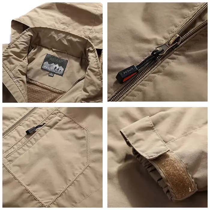 Veste à capuche coupe-vent imperméable pour homme