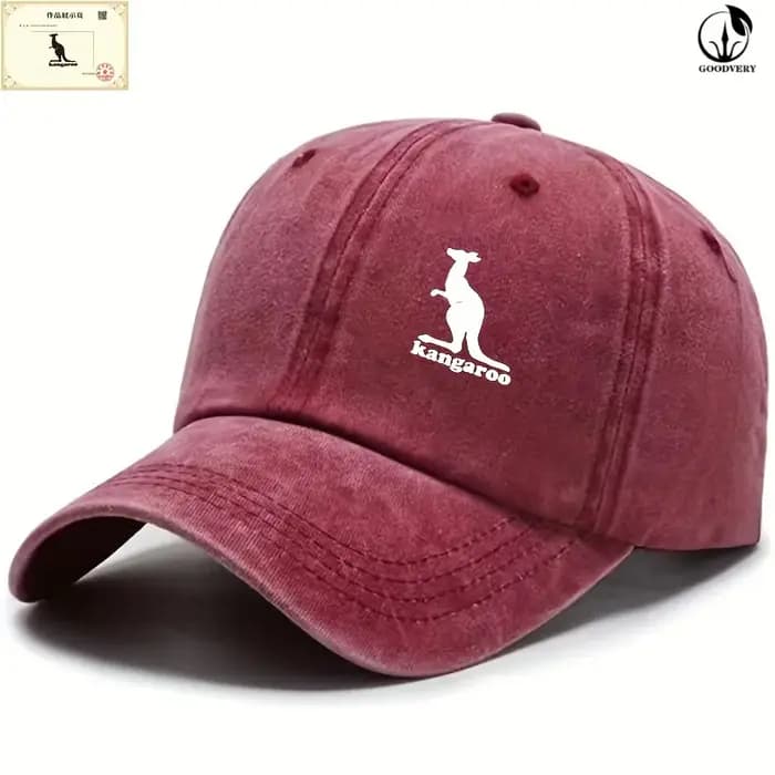 GOODVERY-Casquette de baseball réglable avec motif kangourou animal, chapeau de sport de plein air, parfait pour la pêche, la randonnée, le camping