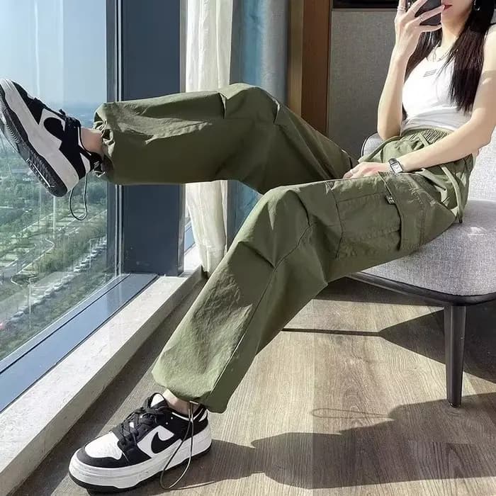 Mode femmes Joggers pantalon décontracté femme Chic droit Cargo