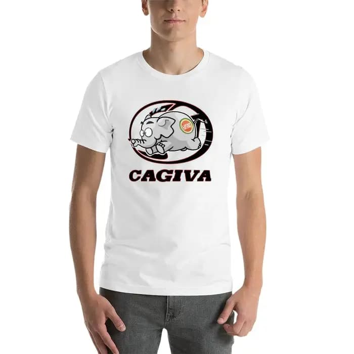 Cagiva Logo avec Elefantino T-Shirt noir coton