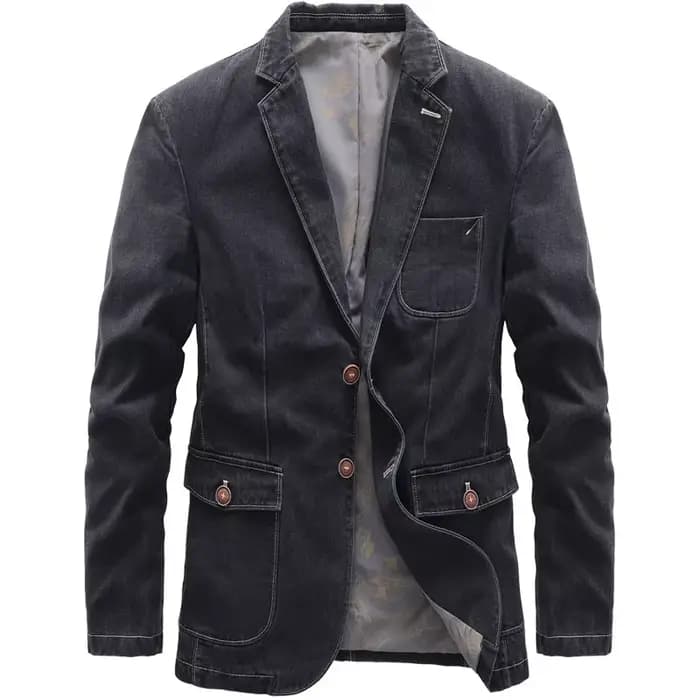 Veste en jean rétro à revers classique pour hommes, vêtements masculins confortables et respirants,