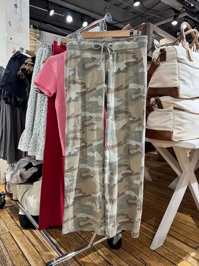 Nouveau pantalon de survêtement camouflage à cordon de serrage pour femme