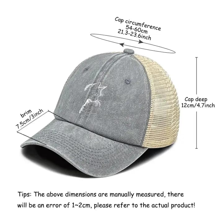 Casquette de camionneur imprimée chat blanc mignon